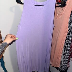Sleeveless Lavender Tank Dress Top - Women